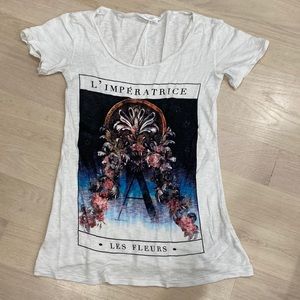 Zara W&B Collection - Oversized Cotton Graphic Tee - L’Imperatice Les Fleurs